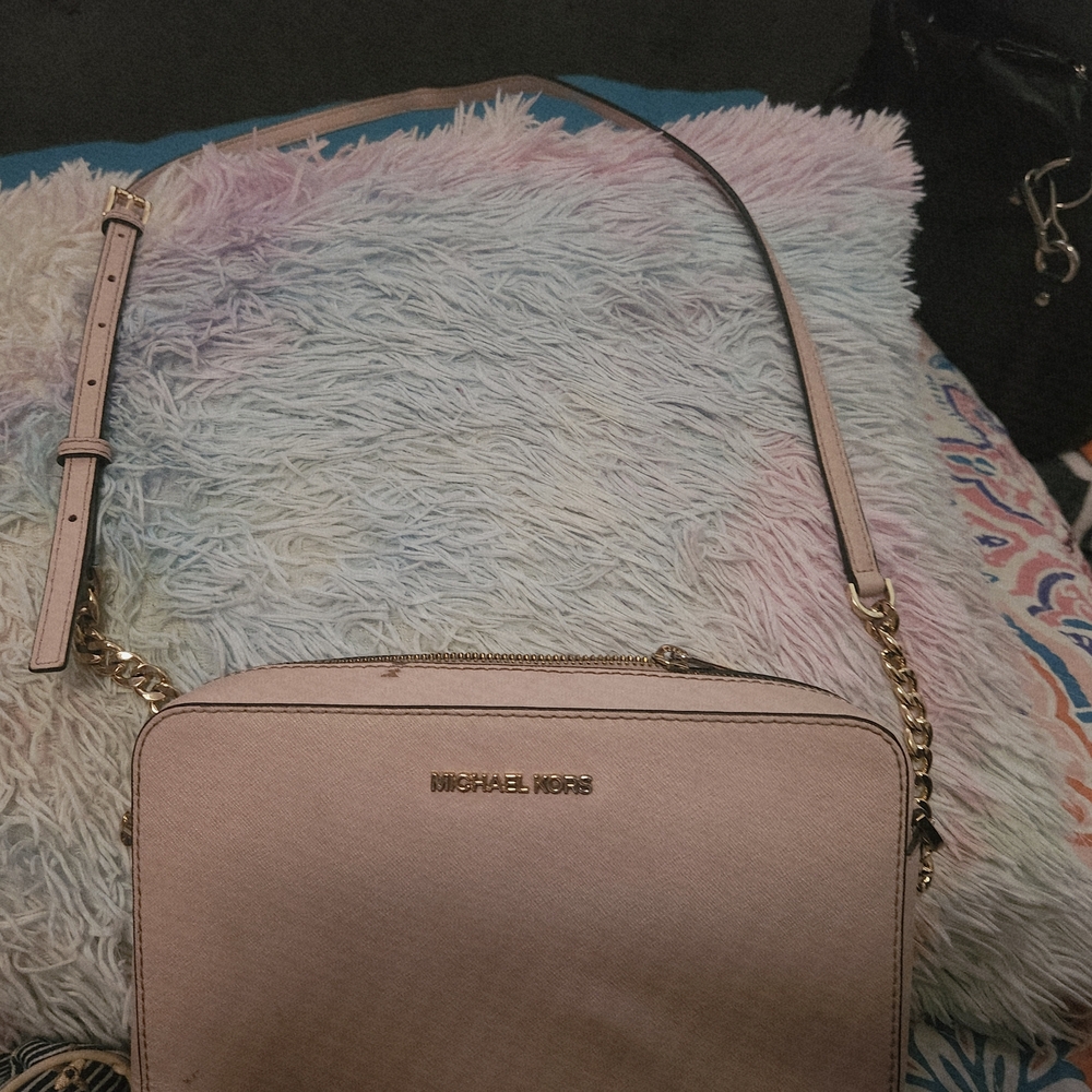 Michael Kors Pink Crossbody Bag with Gold Chain